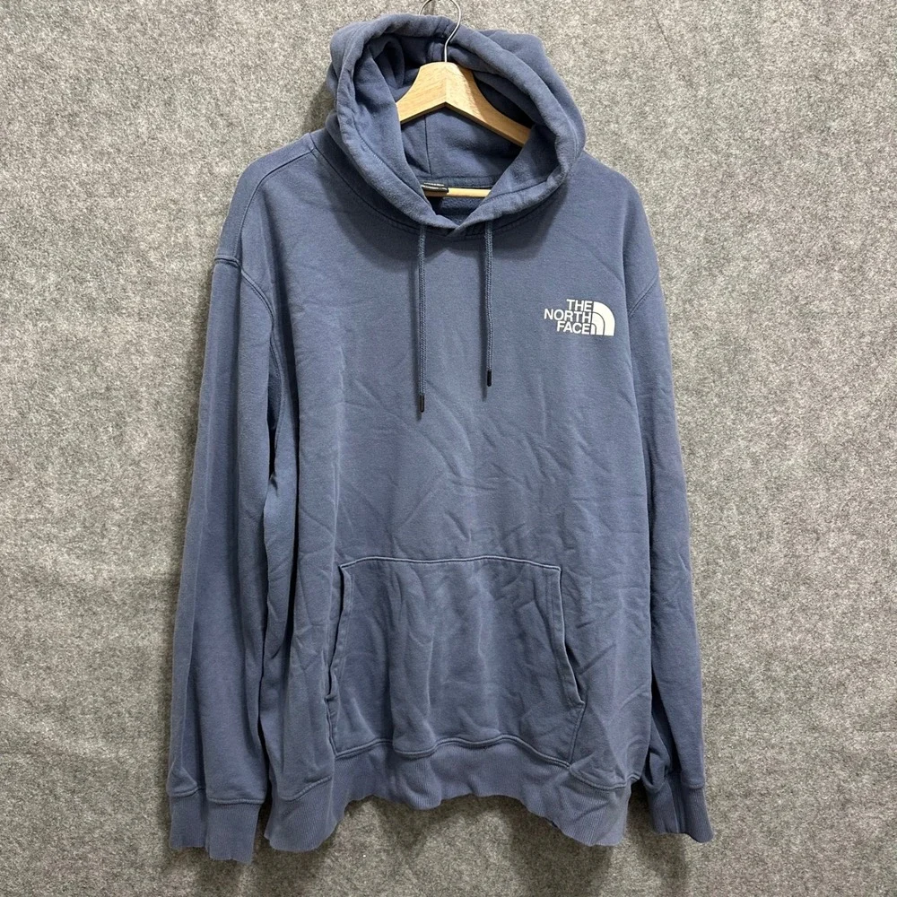 The North Face Hoodie Mens XXL Blue Never Stop Exploring Pullover Sweatshirt‎